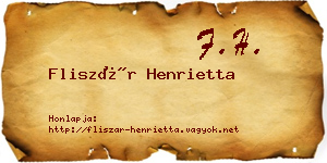 Fliszár Henrietta névjegykártya